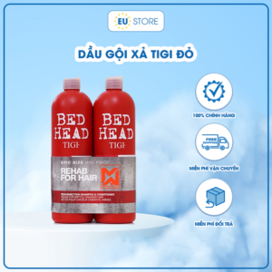 Cặp dầu gội xả Tigi đỏ Bed Head 750ml (bản Mỹ)