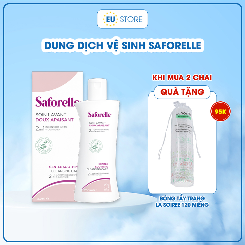 Dung dịch vệ sinh Saforelle Soin Lavant Pháp 250ml dịu nhẹ cho da nhạy cảm Dung dịch vệ sinh Saforelle Soin Lavant Pháp 250ml dịu nhẹ cho da nhạy cảm