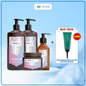 Full Bộ dưỡng tóc Arganicare Collagen Keratin Biotin tái tạo và phục hồi tóc hư tổn