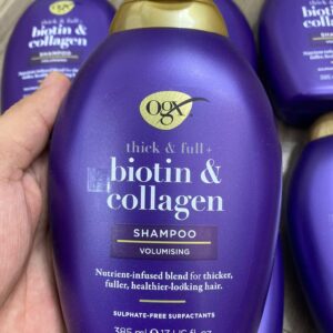 [Mẫu mới] Cặp gội xả Biotin Collagen tím 385ml ngăn rụng tóc, kích thích mọc tóc | eustore.com.vn