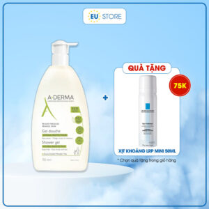 Sữa tắm A-Derma Gel Douche 750ml – Dưỡng ẩm, dịu nhẹ, giảm mụn lưng hiệu quả | eustore.com.vn