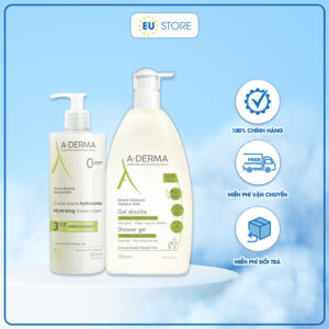 [Mẫu mới] Sữa tắm A-Derma 500ml & 750ml – Làm sạch, Dưỡng ẩm, Bảo vệ da, Giảm mụn lưng