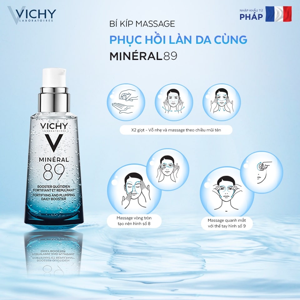 cách sử dụng Dưỡng Chất Khoáng Cô Đặc Vichy Mineral 89 Serum 50ml