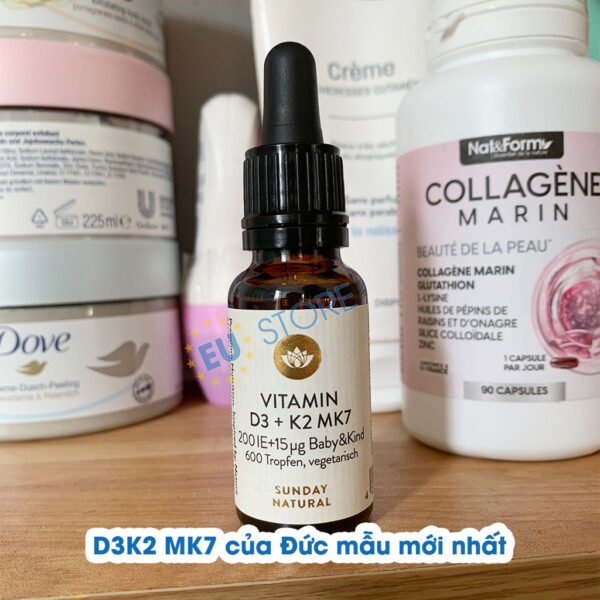 [Mẫu Mới] Vitamin D3K2 MK7 Sunday Natural 20ml hàng nội địa Đức mẫu mới | eustore.com.vn