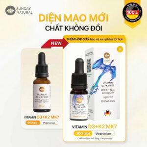 [Mẫu Mới] Vitamin D3K2 MK7 Sunday Natural 20ml nhập khẩu chuẩn Đức