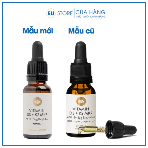 [Mẫu Mới] Vitamin D3K2 MK7 Sunday Natural Của Đức 20ml hàng nhập khẩu