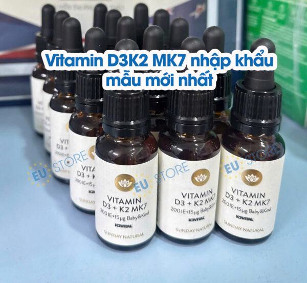 [Mẫu Mới] Vitamin D3K2 MK7 Sunday Natural Của Đức 20ml hàng nhập khẩu