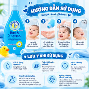 Cách sử dụng Sữa tắm gội dịu nhẹ cho bé PENATEN Baby Bad & Shampoo 400ml