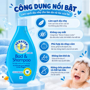 Công dụng của Sữa tắm gội dịu nhẹ cho bé PENATEN Baby Bad & Shampoo 400ml