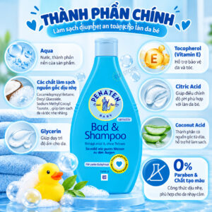 Thành phần của Sữa tắm gội dịu nhẹ cho bé PENATEN Baby Bad & Shampoo 400ml