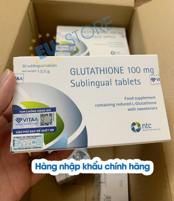 Viên Ngậm Trắng Da Glutathione 100mg Nhập Khẩu Từ Italy | eustore.com.vn