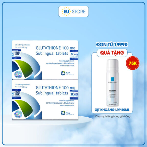 Viên Ngậm Trắng Da Glutathione 100mg Nhập Khẩu Từ Italy | eustore.com.vn