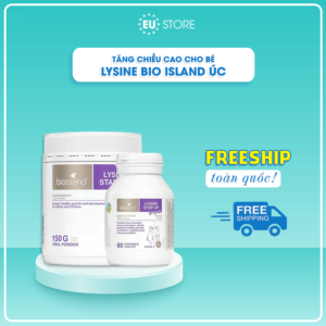 Tăng chiều cao cho bé Lysine Bio Island Úc dạng bột 150g và hộp 60 viên