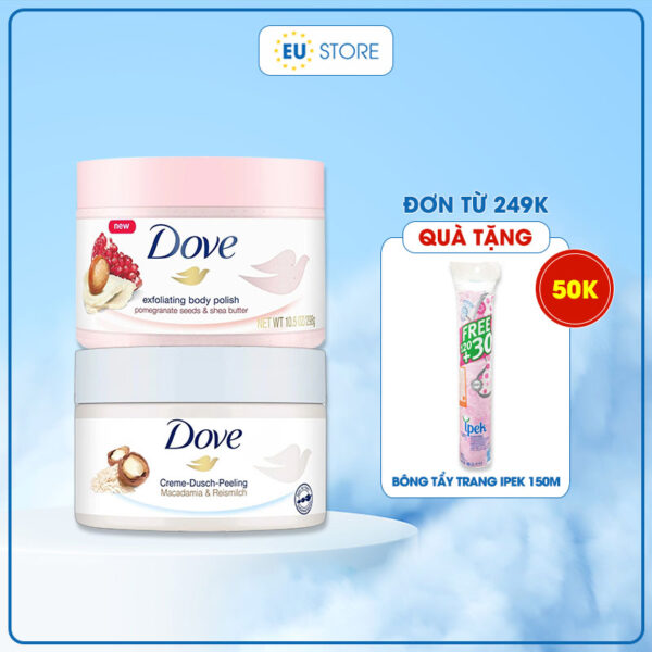 Tẩy da chết body DOVE Lựu và Maca 225ml bản Đức | eustore.com.vn