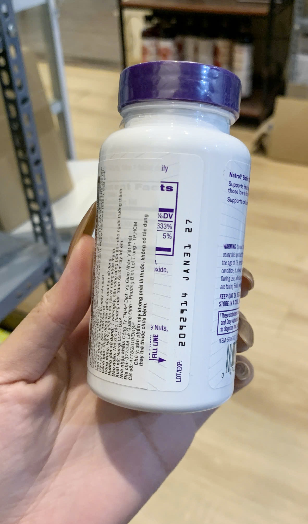 Viên uống mọc tóc Biotin Natrol Mỹ 10000mcg chính hãng hộp 100 viên