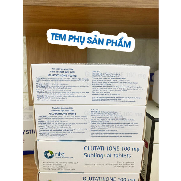 Combo Viên ngậm trắng da Glutathione 100mg Ý và Vitamin C DHC 60 ngày