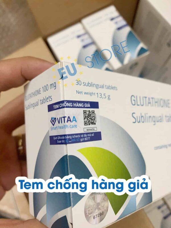 Viên ngậm trắng da Glutathione 100mg nhập khẩu từ Ý chính hãng | EU Store