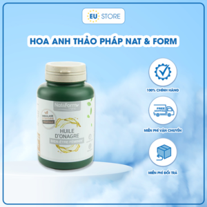 Tinh dầu hoa anh thảo Nat Form Pháp hữu cơ hộp 200 viên