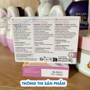 Viên ngậm trắng da Glutathione Fort tại EU Store bảng thành phần