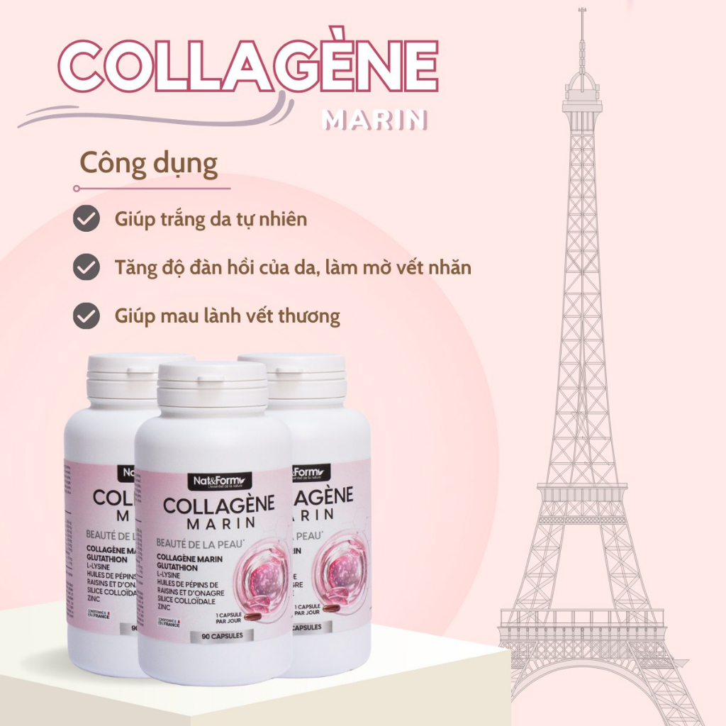 Công dụng của viên uống Collagen Marin Glutathione | EU Store