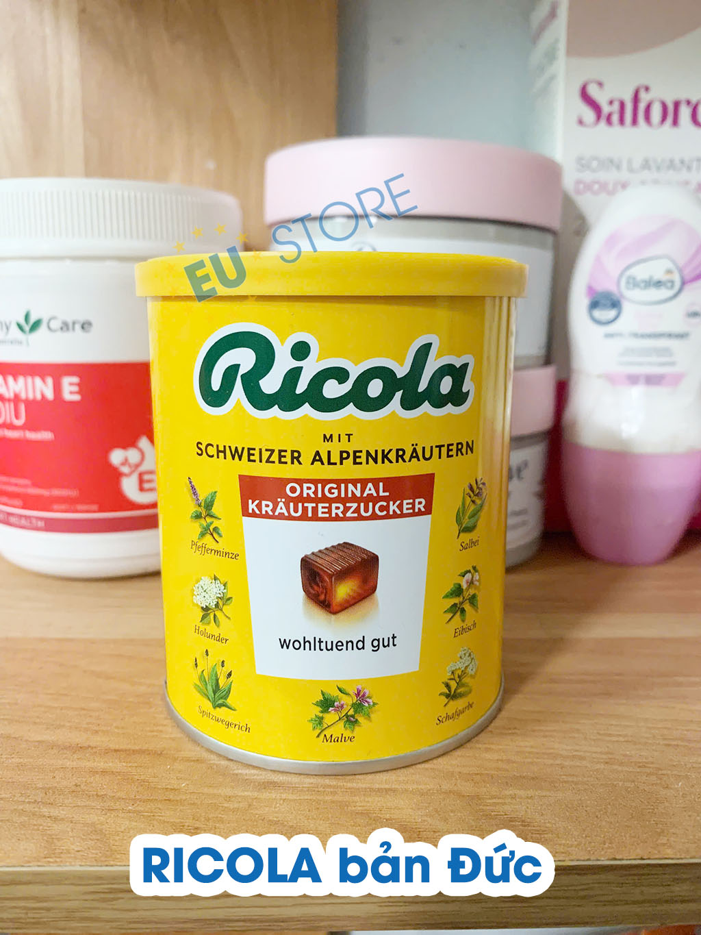 Kẹo ngậm ho RICOLA Original Đức 250g thảo mộc 100 viên giảm ho, dịu họng hiệu quả | eustore.com.vn