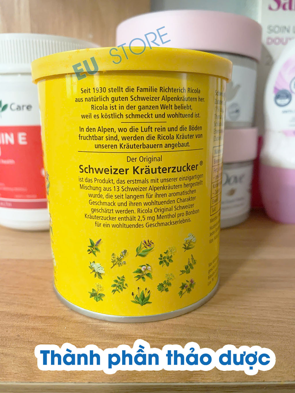 Kẹo ngậm ho RICOLA Original Đức 250g thảo mộc 100 viên giảm ho, dịu họng hiệu quả | eustore.com.vn