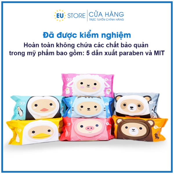 Khăn ướt AGI 100 tờ không mùi, siêu mềm mịn, an toàn cho bé | EU Store