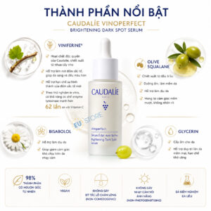 Thành phần của Serum Caudalie Vinoperfect Brightening Dark Spot 10ml & 50ml mờ thâm nám, trắng da