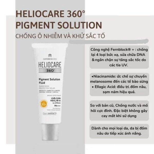 Kem chống nắng Heliocare Pigment 50ml dành cho da nám, tàn nhang mẫu mới | eustore.com.vn