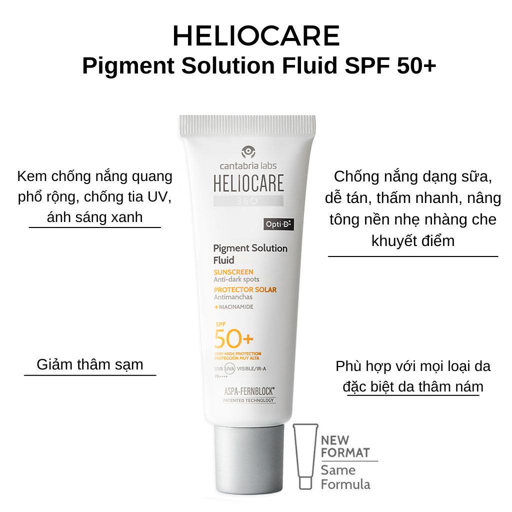Công dụng nổi bật của kem chống nắng Heliocare 360º Pigment Solution Fluid | eustore.com.vn