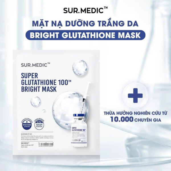 Mặt Nạ Sur.Medic+ Bright Glutathione Mask dưỡng trắng da, mờ thâm sạm mẫu mới