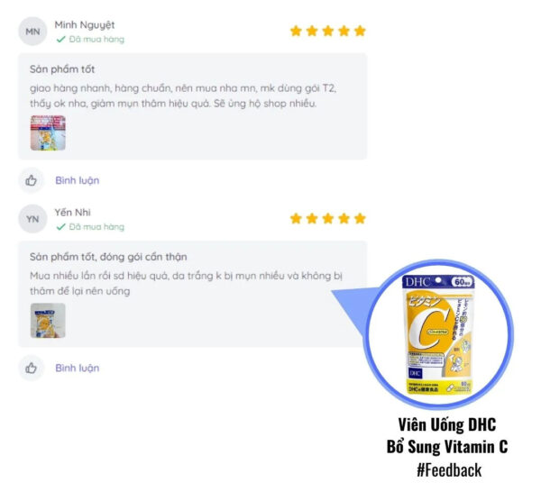 Review sử dụng viên uống vitamin C DHC 60 ngày | eustore.com.vn