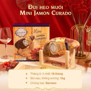 Đùi heo trắng muối Espana Jamón Mini Curado 1kg - Best Seller | EU Store