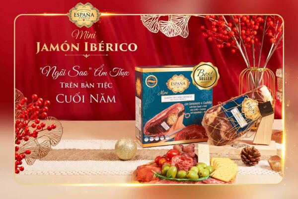 Đùi heo đen muối Jamón Mini 50% Iberico Cebo 1kg nhập khẩu chính hãng