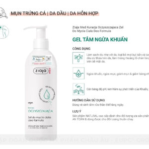 [Hàng Công Ty] Gel tắm ngừa khuẩn, nấm Ziaja Med Kuracja Oczyszczajaca 400ml
