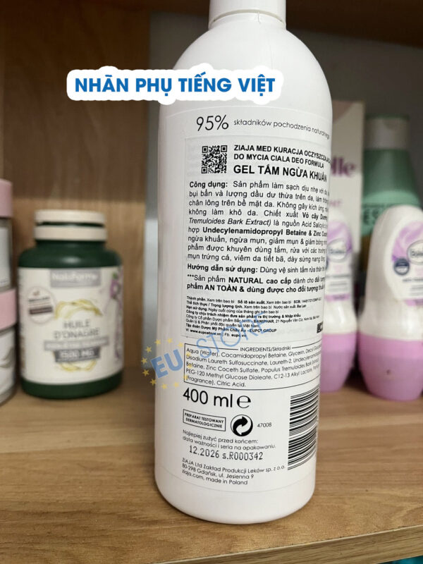 Sữa tắm trị mụn lưng Ziaja Med Kuracja Oczyszczająca - Ngừa khuẩn, sạch sâu, dịu nhẹ | eustore.com.vn