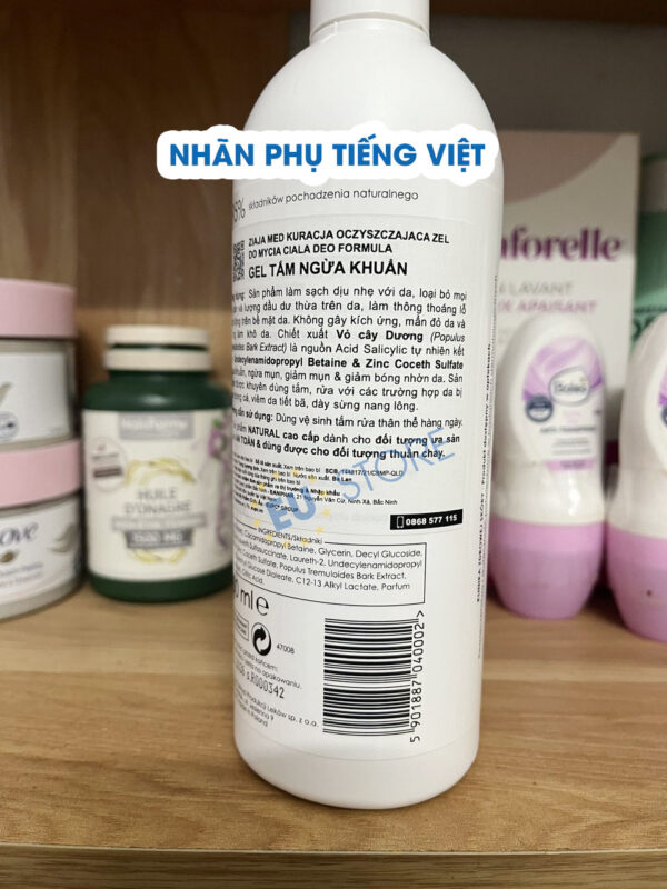 Sữa tắm trị mụn lưng Ziaja Med Kuracja Oczyszczająca - Ngừa khuẩn, sạch sâu, dịu nhẹ | eustore.com.vn