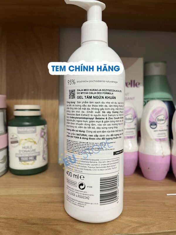 Sữa tắm trị mụn lưng Ziaja Med Kuracja Oczyszczająca - Ngừa khuẩn, sạch sâu, dịu nhẹ | eustore.com.vn