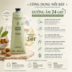 Công dụng của Kem dưỡng da tay L'occitane hạnh nhân Amande Sublime Hands Cream 150ml