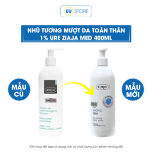 Ziaja Med Atopic Skin 400ml – Nhũ tương 1% Urea dưỡng ẩm phục hồi da cơ địa (mẫu mới)