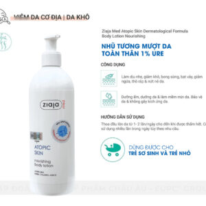 Công dụng của Ziaja Med Atopic Skin 400ml – Nhũ tương 1% Urea dưỡng ẩm phục hồi da cơ địa (mẫu mới)