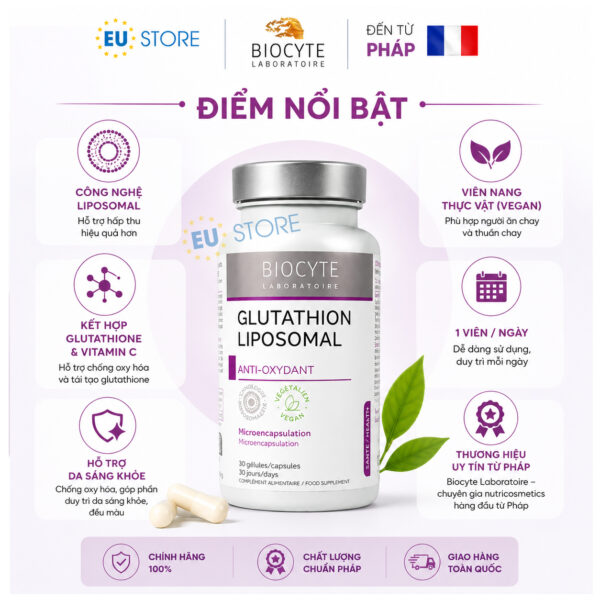 Biocyte Glutathion 100mg Liposomal 30 Viên