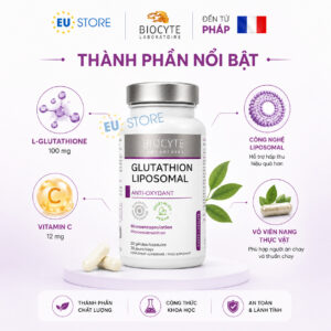 Viên Uống Biocyte Glutathion Liposomal 30 Viên Từ Pháp