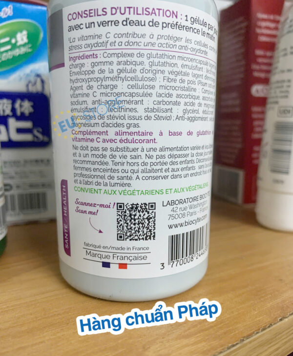 Viên uống Glutathion Liposomal Biocyte hỗ trợ trắng da, mờ nám sạm | eustore.com.vn