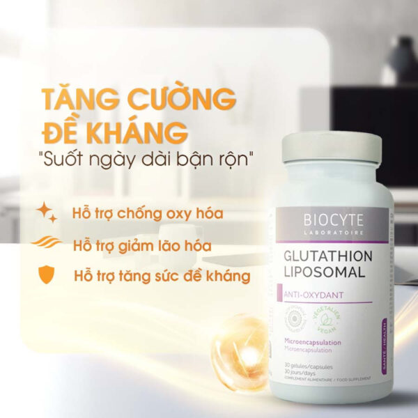 Công dụng của viên uống Glutathion Liposomal Biocyte mẫu mới nhất