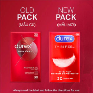 [Mẫu mới] Bao cao su Durex Thin Feel Úc siêu mỏng hộp 30 chiếc