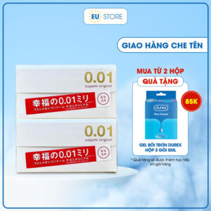Bao cao su siêu mỏng Sagami Original 0.01 + Tặng Gel Durex