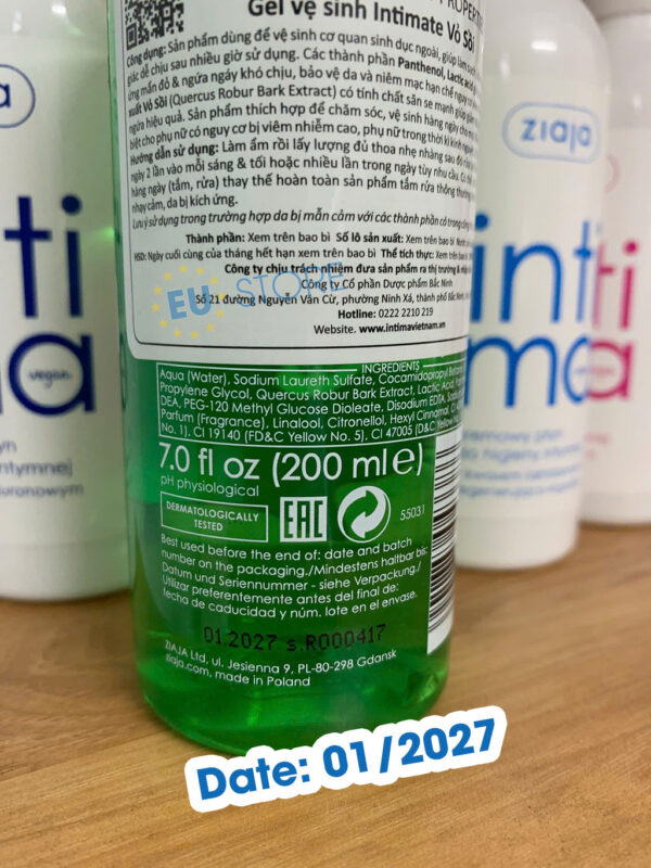 Dung dịch vệ sinh Ziaja Intimate Wash Gel Oak Bark vỏ sồi – Làm sạch & giảm ẩm ướt vùng kín | eustore.com.vn