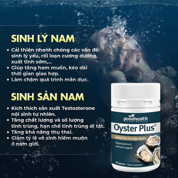 Công dụng của Viên uống tinh chất hàu Oyster Plus Goodhealth tăng cường sinh lý nam | eustore.com.vn