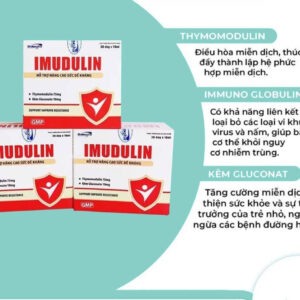 Thành phần của Imudulin hộp 20 ống - Tăng sức đề kháng, phòng các bệnh về hô hấp | eustore.com.vn